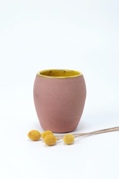 Vaso Terracota Boca Aberta Amarela