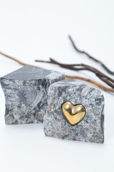 Escultura Corazón Cubo - Mármore Grigio