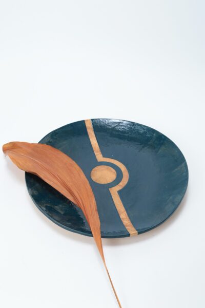 Prato Esmaltado Azul Brilhante