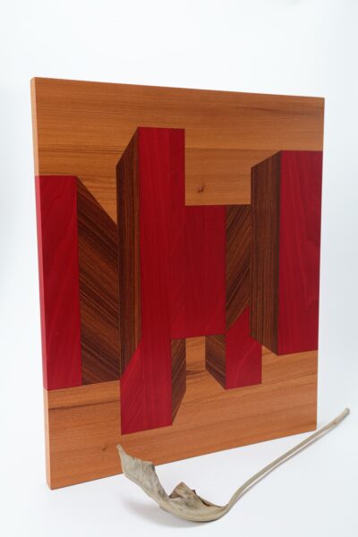 Quadro Marchetaria Cadência Vermelho - Coleção Impermanência