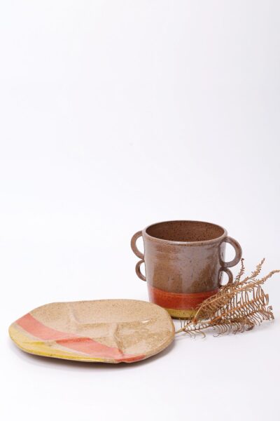 Conjunto Petisqueira + Porta Vinho - Tons Terrosos