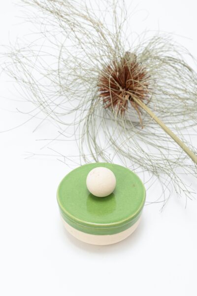 Pote com Tampa em Cerâmica - Verde