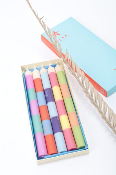 Kit Velas Listradas Blossom